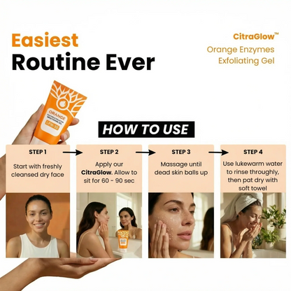 Orange Enzyme Exfoliating Gel |  Skin Care Gel Brightening Facial Cleanser | 100g